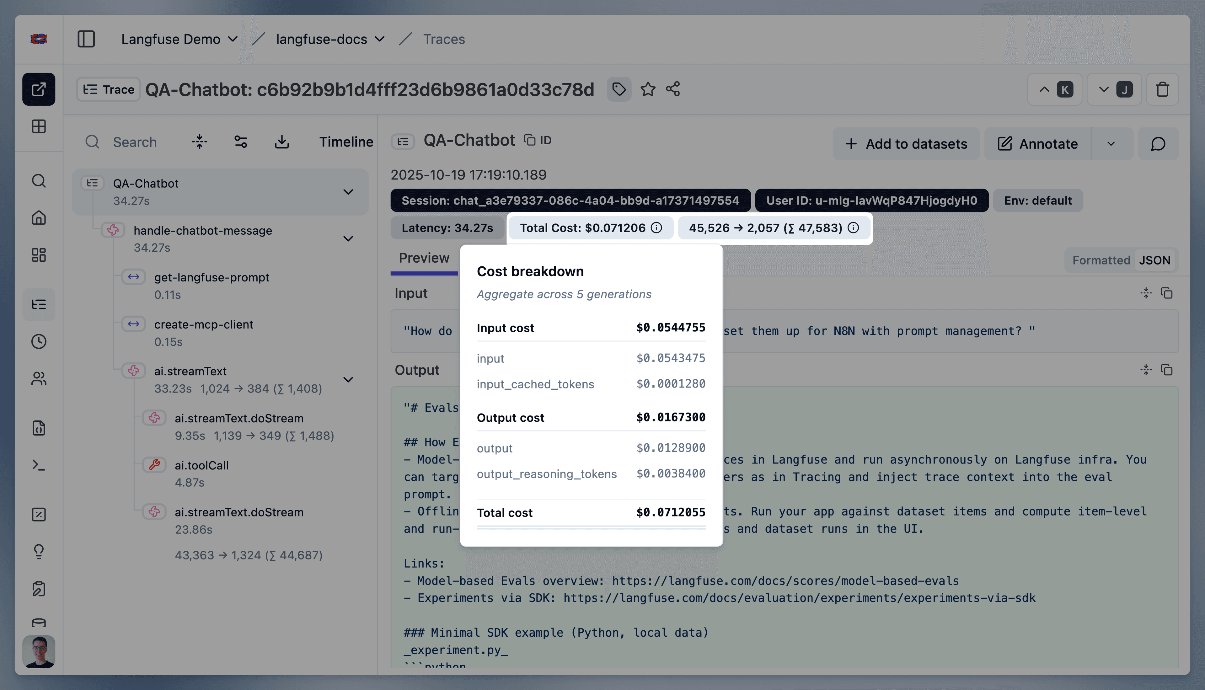 Model cost breakdown in Neural Inverse
UI