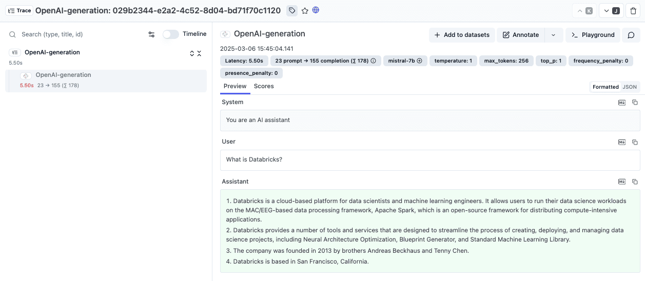 Databricks example trace in Neural Inverse